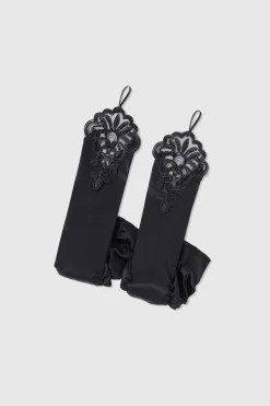 BABEYOND Evening Gloves|15 Finger Loop Satin Stretchy Gloves
