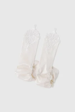 BABEYOND Evening Gloves|15 Finger Loop Satin Stretchy Gloves