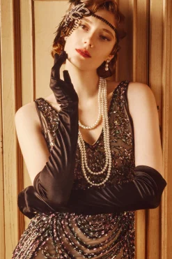 BABEYOND Evening Gloves|21.6 Long Satin Stretchy Flapper Gloves