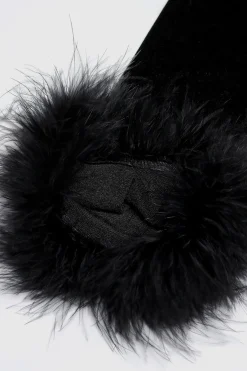 BABEYOND Evening Gloves|16.9 Pageant Feather Satin Gloves Black