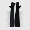 BABEYOND Evening Gloves|21.6 Velvet Stretchy Crystal Chain Gloves Black/Silver