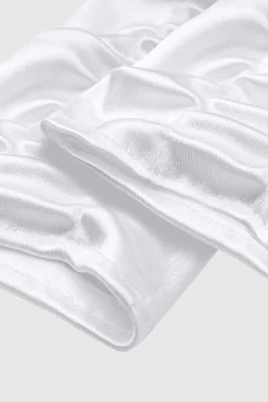 BABEYOND Evening Gloves|20.5 Wave Pleated Satin Stretchy Gloves