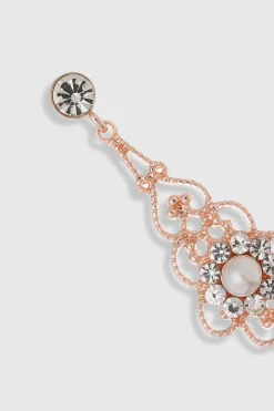 BABEYOND Jewelry|Art Deco Crystal Floral Pearl Earrings