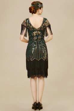 BABEYOND Dresses|Art Deco Paisley Sequin Fringe Dress