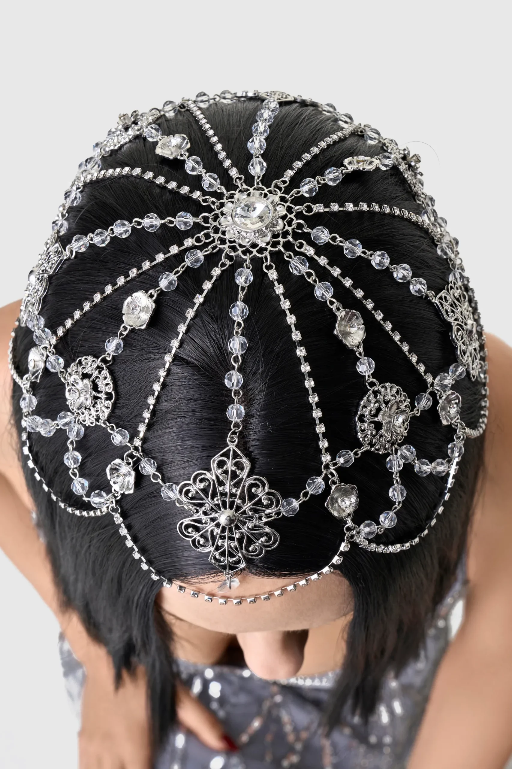 BABEYOND Headpieces & Fascinators|Art Deco Rhinestone Studded Headpiece Silver