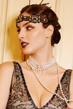 BABEYOND Headpieces & Fascinators|Assorted Gems Feather Headband