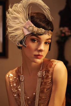 BABEYOND Headpieces & Fascinators|Assorted Gems Satin Headband Cream
