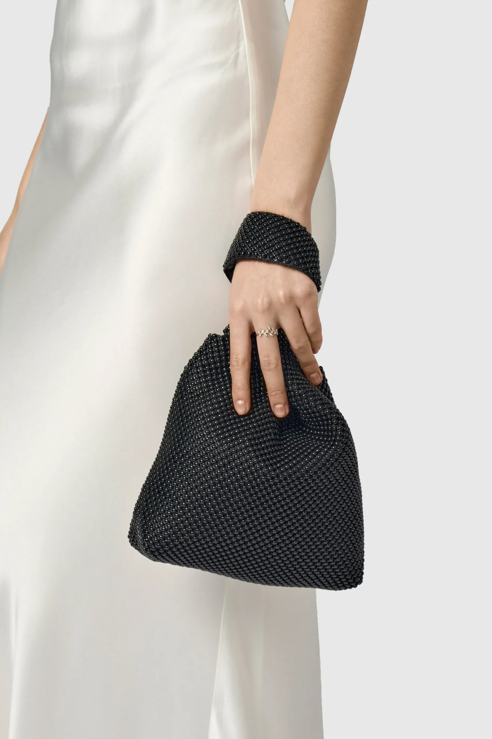 BABEYOND Handbags|Beaded Irregular Gatsby Themed Evening Purse Black