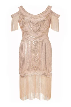 BABEYOND Dresses|Beaded Off Shoulder Flapper Plus Dress