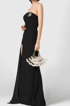 BABEYOND Handbags|Beaded Pearl Scallop Shape Handbag Cream