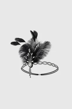 BABEYOND Headpieces & Fascinators|Beaded Rhinestone Tassel Feather Headpiece