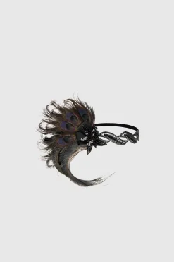 BABEYOND Headpieces & Fascinators|Beaded Sequin Peacock Headdress Black
