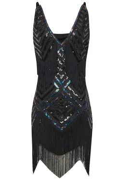 BABEYOND Dresses|Beaded Sequin V-Neck Mini Slip Dress