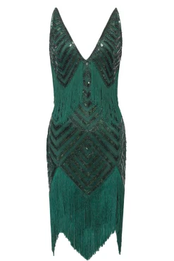 BABEYOND Dresses|Beaded Sequin V-Neck Mini Dress