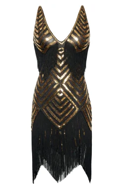 BABEYOND Dresses|Beaded Sequin V-Neck Mini Dress