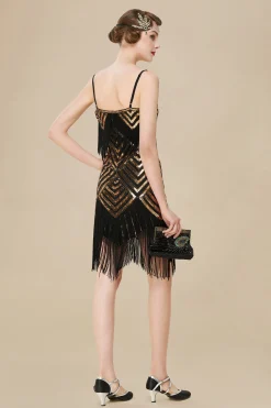 BABEYOND Dresses|Beaded Sequin V-Neck Mini Dress