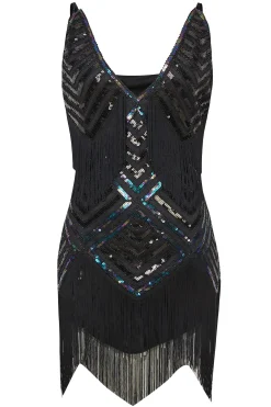 BABEYOND Dresses|Beaded Sequin V-Neck Plus Dress