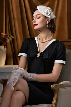 BABEYOND Headpieces & Fascinators|Classic Pillbox Flower Mesh Fascinator