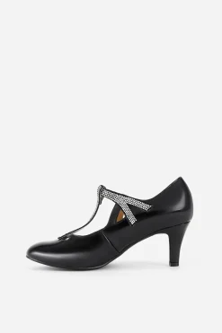 BABEYOND Shoes|Closed Toe T-Strap Rhinestone Pumps