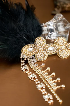 BABEYOND Headpieces & Fascinators|Crystal Beaded Feather Headband
