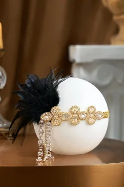 BABEYOND Headpieces & Fascinators|Crystal Beaded Feather Headband