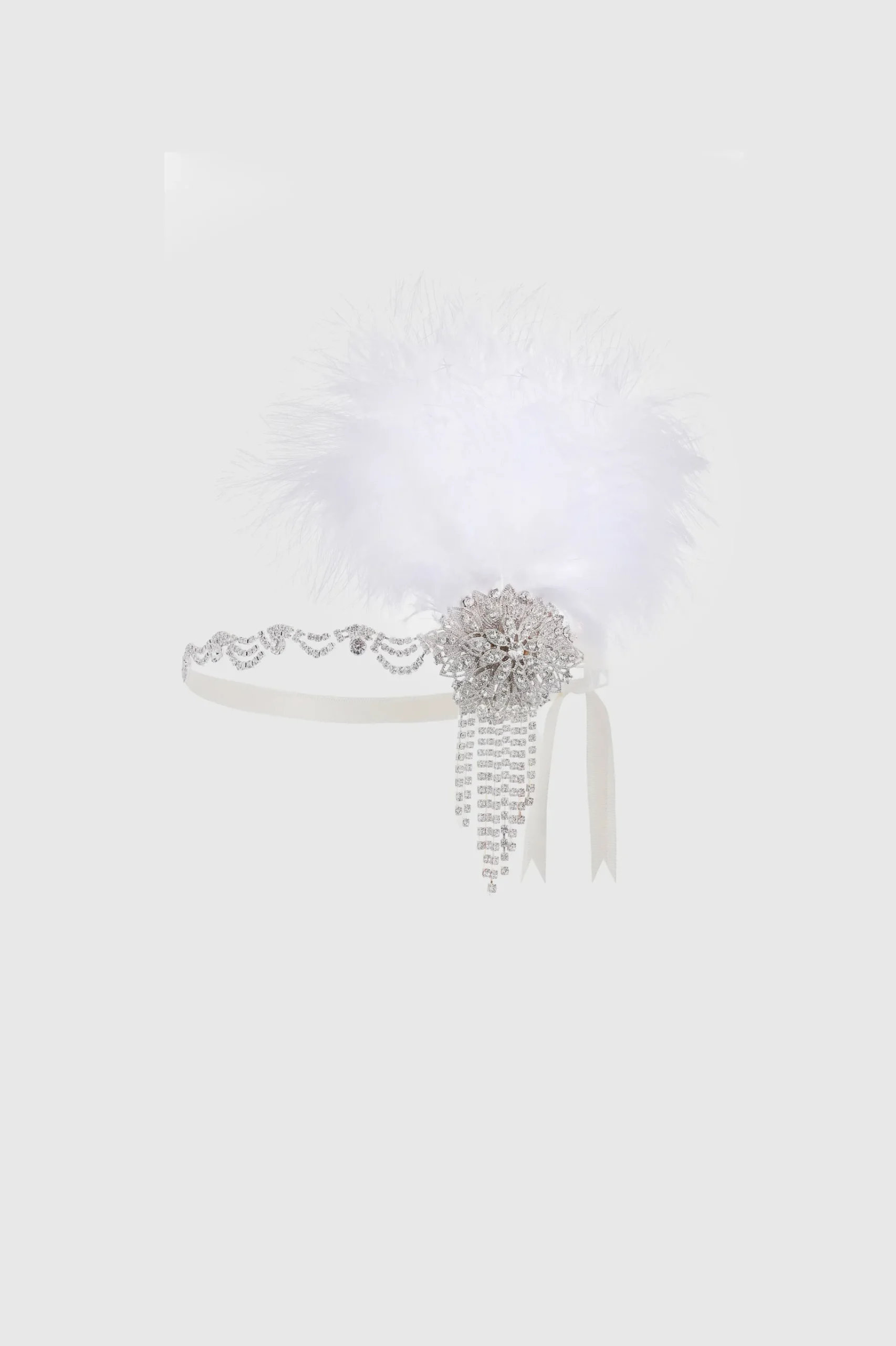 BABEYOND Headpieces & Fascinators|Crystal Studded Ostrich Feather Headpiece