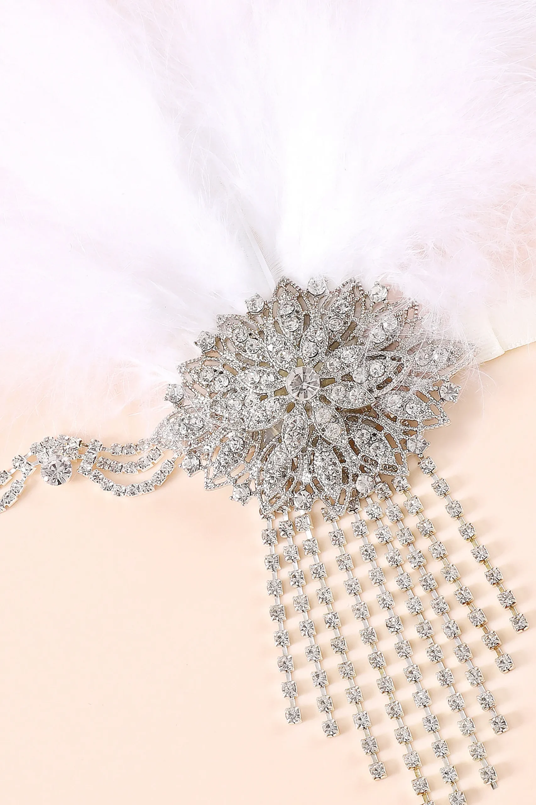 BABEYOND Headpieces & Fascinators|Crystal Studded Ostrich Feather Headpiece