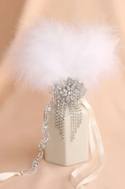 BABEYOND Headpieces & Fascinators|Crystal Studded Ostrich Feather Headpiece