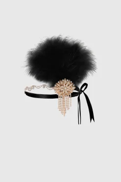 BABEYOND Headpieces & Fascinators|Crystal Studded Ostrich Feather Headpiece