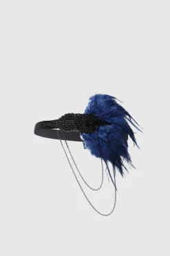BABEYOND Headpieces & Fascinators|Dangling Chain Ostrich Feather Headband