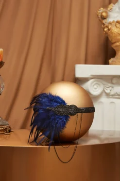 BABEYOND Headpieces & Fascinators|Dangling Chain Ostrich Feather Headband