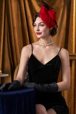 BABEYOND Headpieces & Fascinators|Elegant Bow Knot Feather Pillbox Fascinator