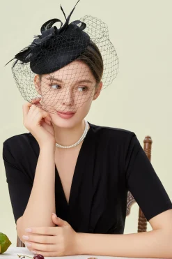 BABEYOND Headpieces & Fascinators|Elegant Veil Tea Party Fascinator