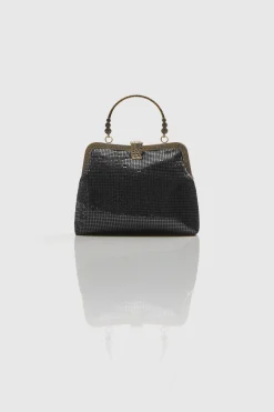 BABEYOND Handbags|Embellished Beaded Metallic Clutch Purse Black