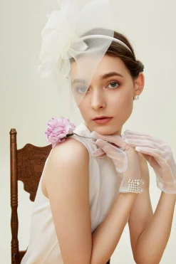 BABEYOND Headpieces & Fascinators|Embellished Mesh Floral Knot Fascinator