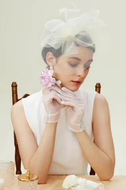 BABEYOND Headpieces & Fascinators|Embellished Mesh Floral Knot Fascinator