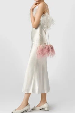 BABEYOND Handbags|Embellished Ostrich Feather Pearl Tassel Clutch