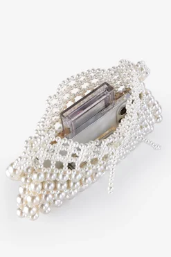 BABEYOND Handbags|Embellished Pearl Beaded Cocktail Party Bag Cream
