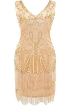 BABEYOND Dresses|Embellished Sequin Flapper Prom Plus Dress Champagne