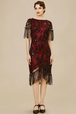 BABEYOND Dresses|Embellished Sequin Fringe Art Deco Dress
