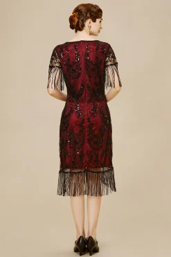 BABEYOND Dresses|Embellished Sequin Fringe Art Deco Dress