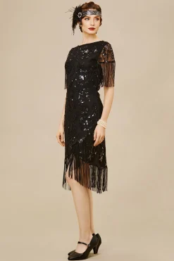 BABEYOND Dresses|Embellished Sequin Fringe Art Deco Dress