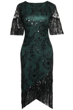 BABEYOND Dresses|Embellished Sequin Fringe Art Deco Dress
