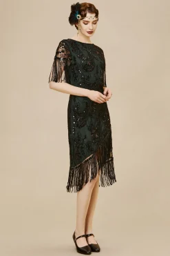 BABEYOND Dresses|Embellished Sequin Fringe Art Deco Dress