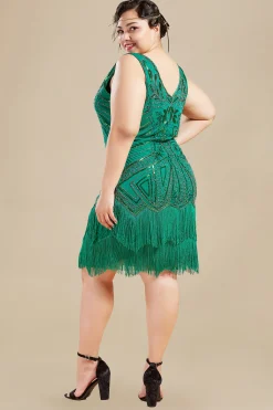 BABEYOND Dresses|Embellished Sequin Prom Party Plus Dress Green