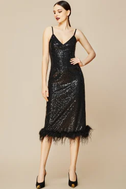 BABEYOND Dresses|Embellished Sequin Strappy Dress Black