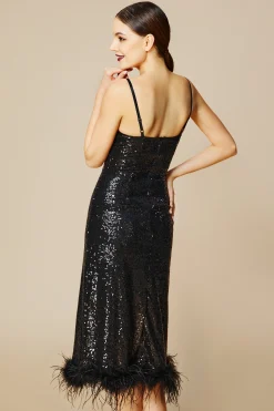 BABEYOND Dresses|Embellished Sequin Strappy Dress Black