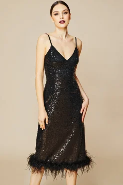 BABEYOND Dresses|Embellished Sequin Strappy Dress Black