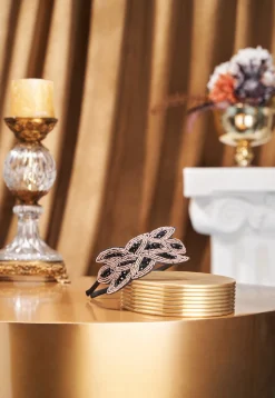 BABEYOND Headpieces & Fascinators|Embroidered Crystal Leaf Headband