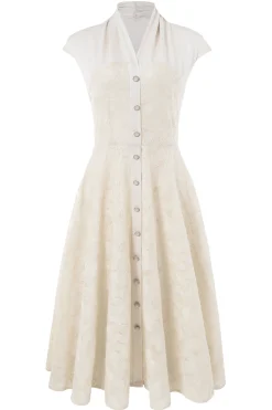 BABEYOND Dresses|Embroidered Floral Cap Sleeve Dress